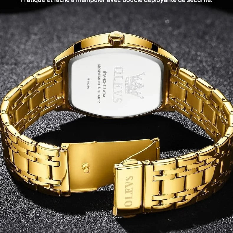 Montre OLEVS Homme — Élégance carrée, Charisme assuré