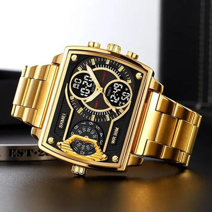 ساعة رجالية مربعة بتصميم عصري